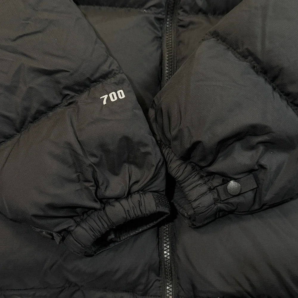 The North Face Nuptse 700 Down Puffer Jacket Mens Medium Black Hooded Ripstop